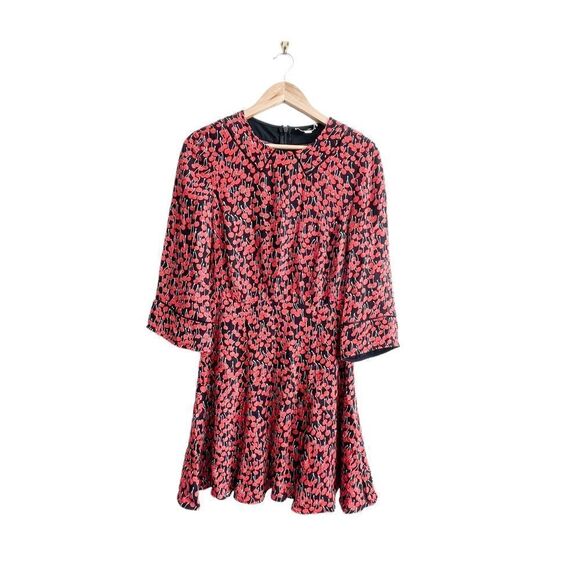 Whistles Anjelica Cherry Print Dress Red Multi Fit and Flare Lined Women's 6 - Picture 2 of 12